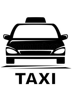 247x320 Dark Cab Silhouette With Taxi Sign Stock Vector Colourbox