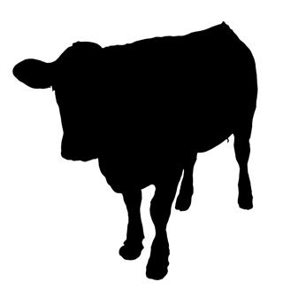 320x327 Cow Silhouette V8 Decal Sticker