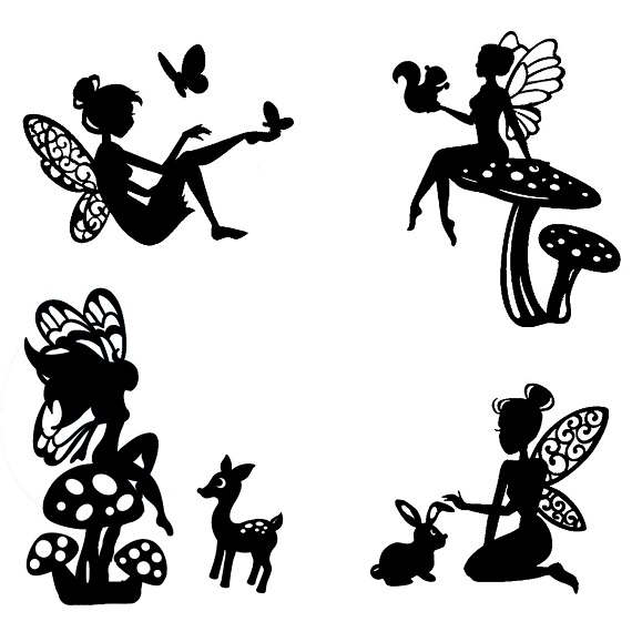 570x570 Woodland Fairy Die Cut Silhouette Fairy Cutouts X 9 Or 12.