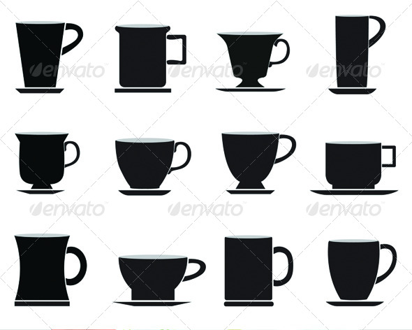 590x472 Cups Vector Silhouettes