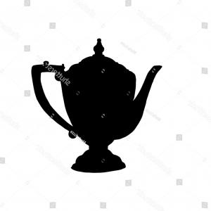 300x300 Photostock Vector Hand Drawn Sketch Of Teacup And Teapot Vintage