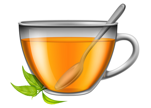 600x429 Tea And Leaf With Glass Cup Vector