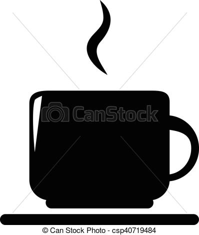 398x470 Vector Silhouette Of Coffee And Tea Cup Isolated On White