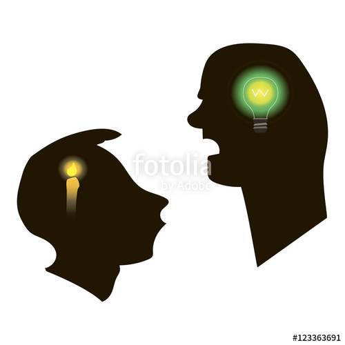 500x500 Black Silhouettes Of Two Men Talking. White Background. Teacher
