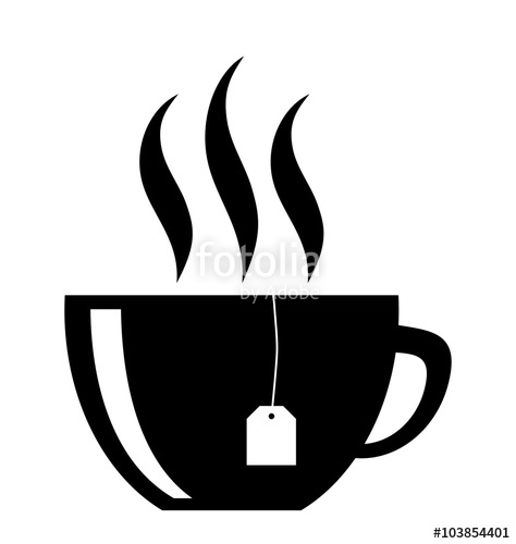 474x500 Tea Cup. Silhouette. Isolated Stock Image And Royalty Free Vector