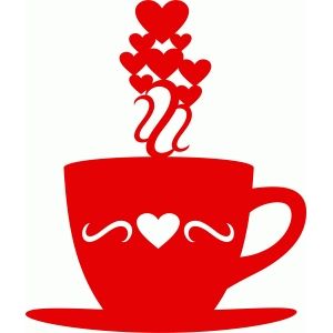 300x300 Coffee Love Silhouette Design, Silhouettes And Cricut