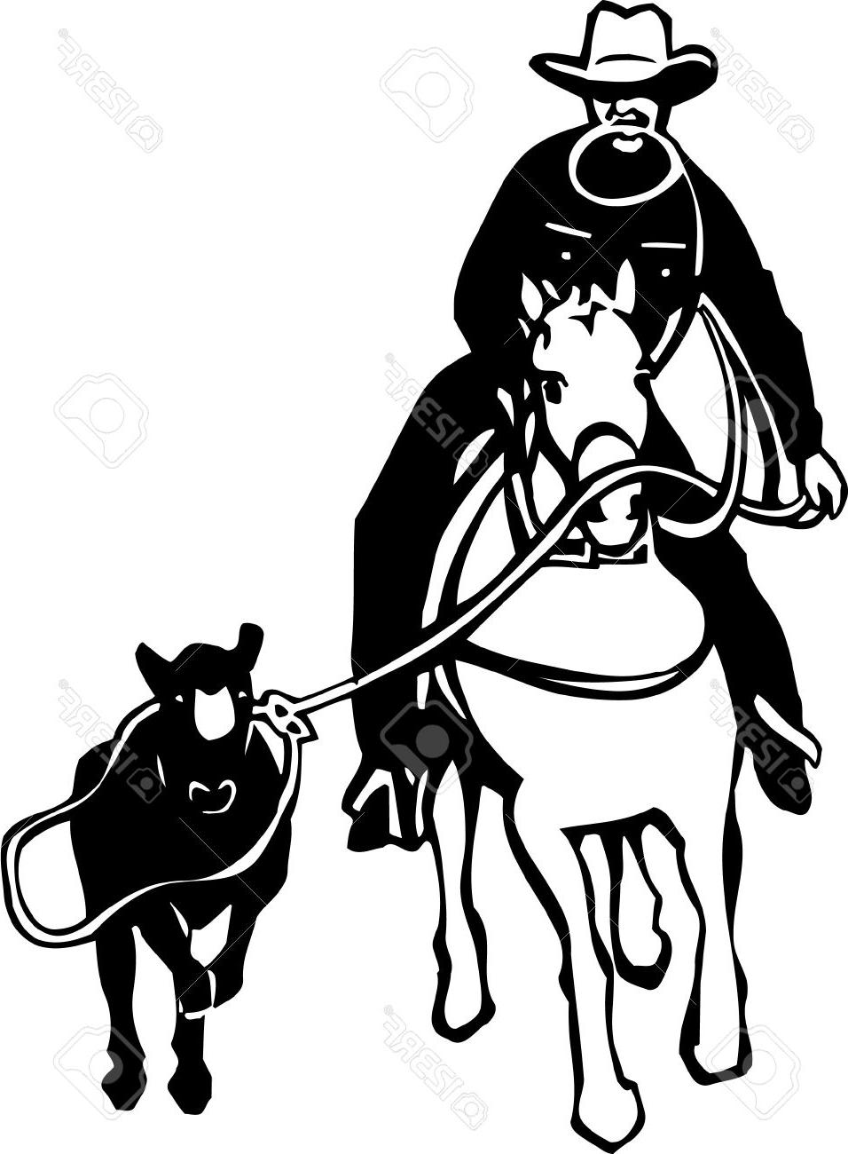 956x1300 Hd Team Roping Cartoon Vector Images