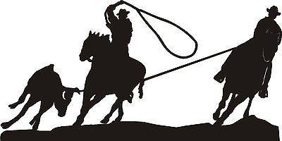 400x200 Western Metal Art Team Roping Metal Wall Art Metals, Plasma