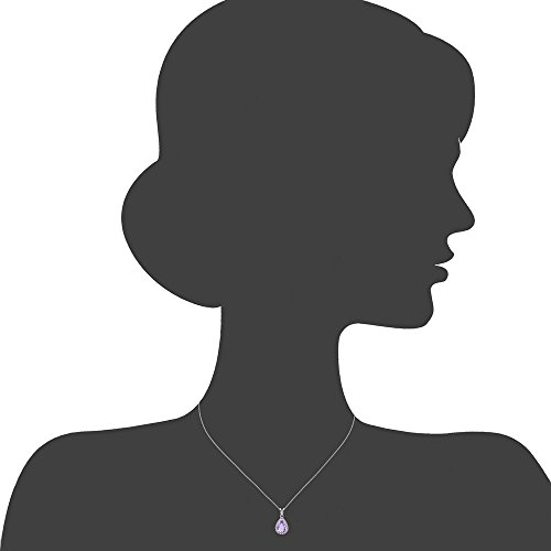 500x500 Naava Women's 9 Ct White Gold Teardrop Pendant + 46 Cm Chain