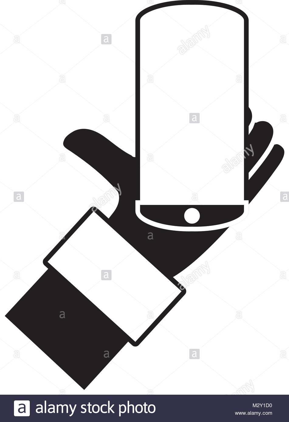 951x1390 Silhouette Man Hand With Smartphone Mobile Technology Stock Vector