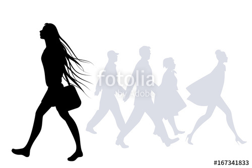 500x334 Teen Girl With Long Hair In The Wind Walking On The Street