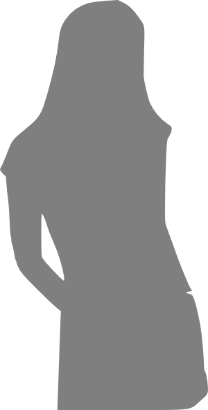 300x590 Girl Silhouette Gray Clip Art