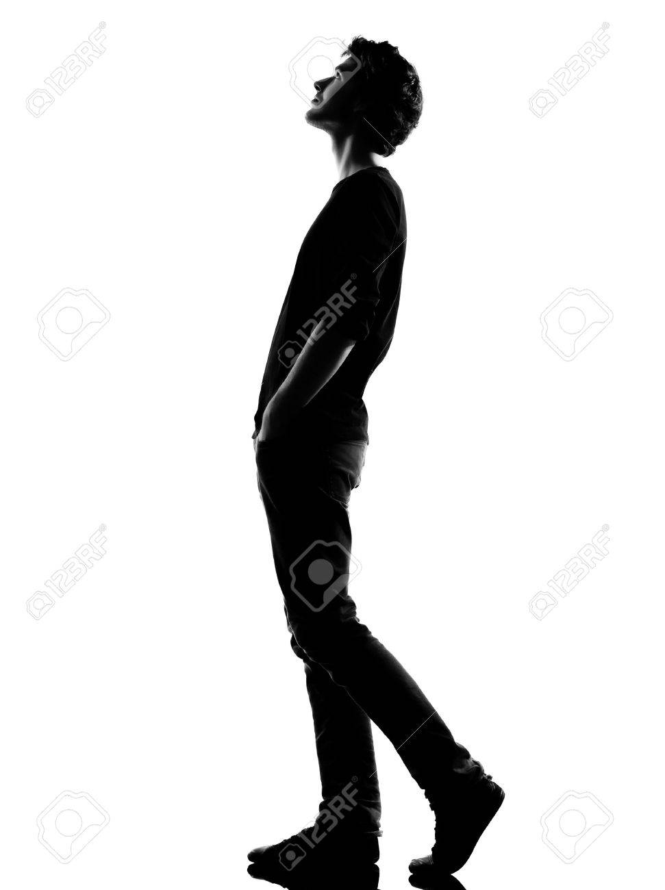 971x1300 One Caucasian Young Teenager Silhouette Boy Or Girl Full Length