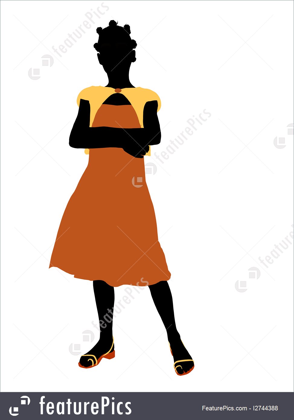 974x1392 Teenager Girl Silhouette Illustration
