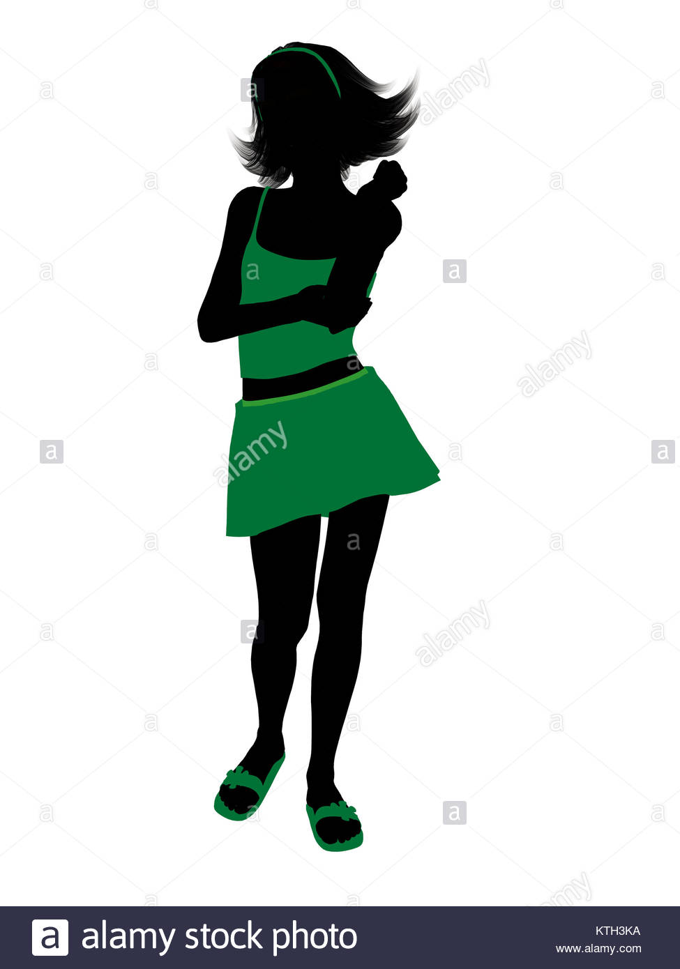 975x1390 Teenager Silhouette On A White Background Stock Photo, Royalty