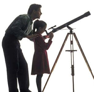 306x298 Dad School Age Daughter Telescope Silhouette Reference