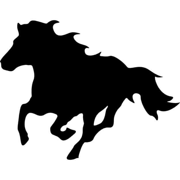626x626 Running Horse Facing The Left Direction Silhouette Icons Free