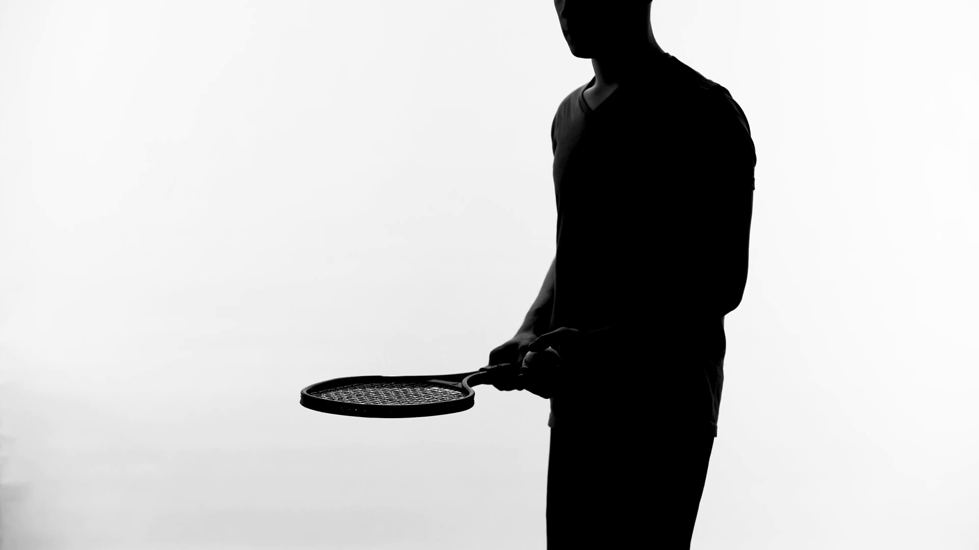 1920x1080 Tennis Player Silhouette Practicing Reaction, Bouncing Ball