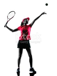 236x314 Girl Playing Tennis Black Silhouette On White Background Vector