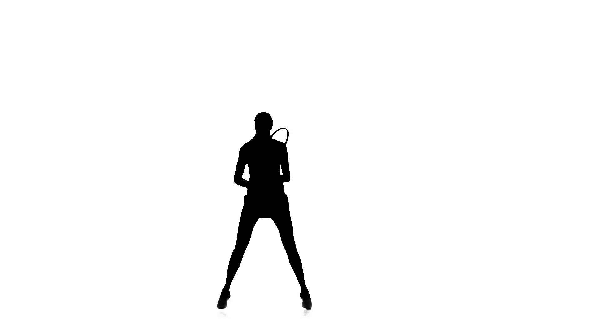1920x1080 Girl With A Racket In The Hands Of Playing Tennis. Silhouette