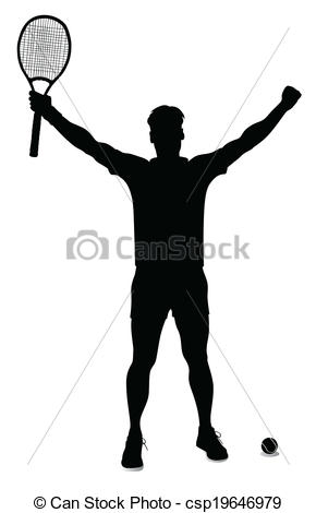290x470 Tennis Player Vector Silhouette Vectors Illustration