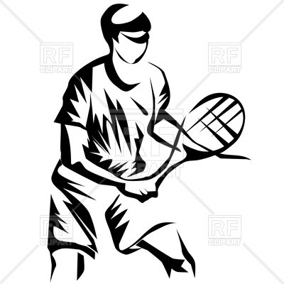 400x400 Silhouette Of Tennis Player Royalty Free Vector Clip Art Image