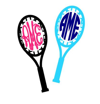 417x430 Tennis Racquet Monogram Instant Download Cut File
