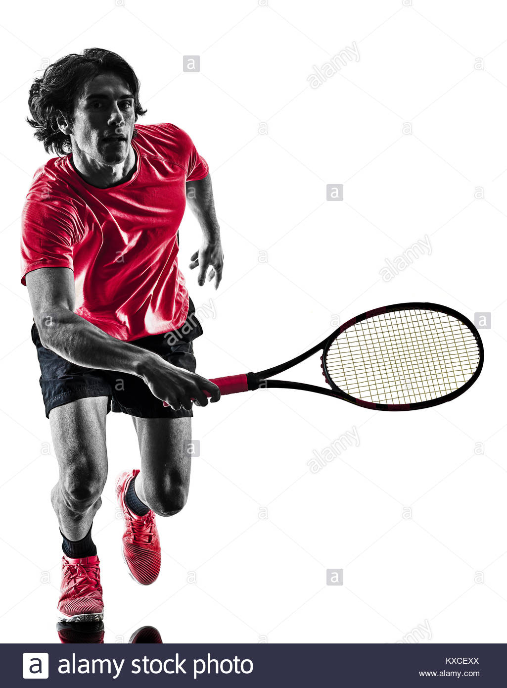 1025x1390 One Caucasian Hispanic Tennis Player Man In Studio Silhouette