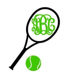 236x270 Tennis Racquet Monogram Instant Download Cut File