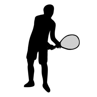340x340 Tennis Racquet Clip Art Black And White