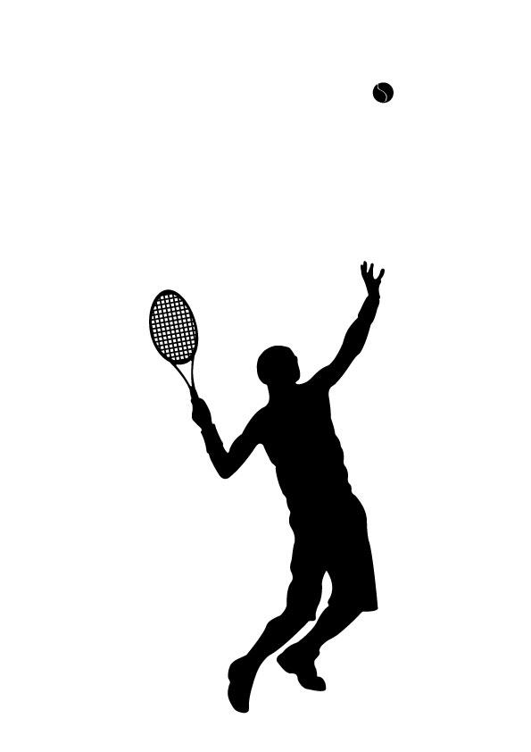 595x842 Wall Decal Tennis Silhouette Study Tennis, Wall