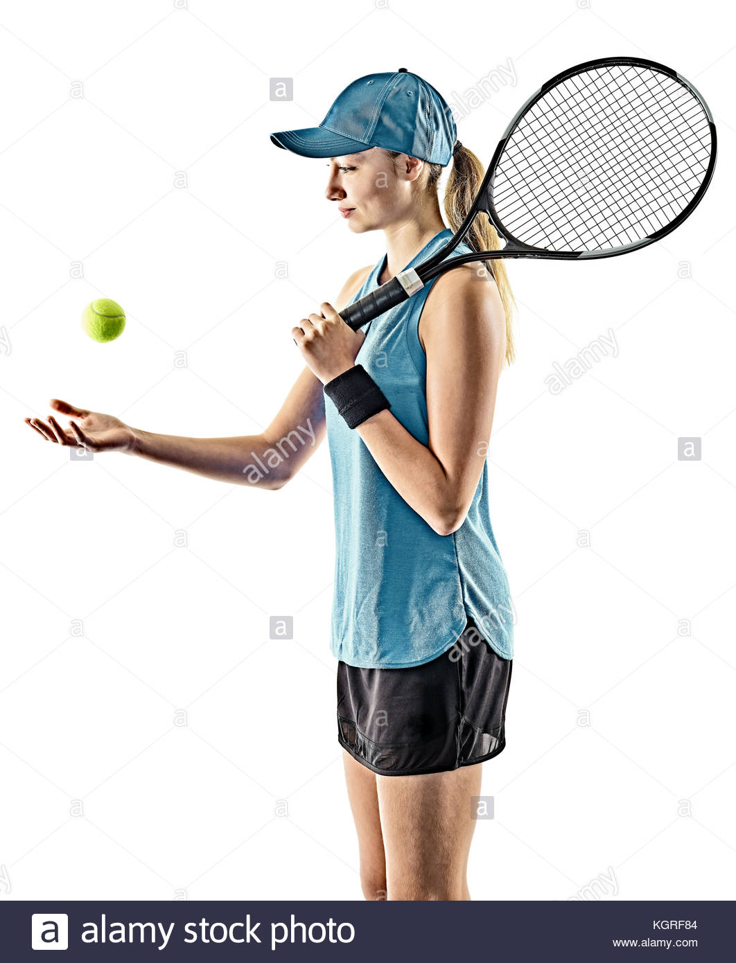 1062x1390 One Young Caucasian Tennis Woman Isolated In Silhouette On White