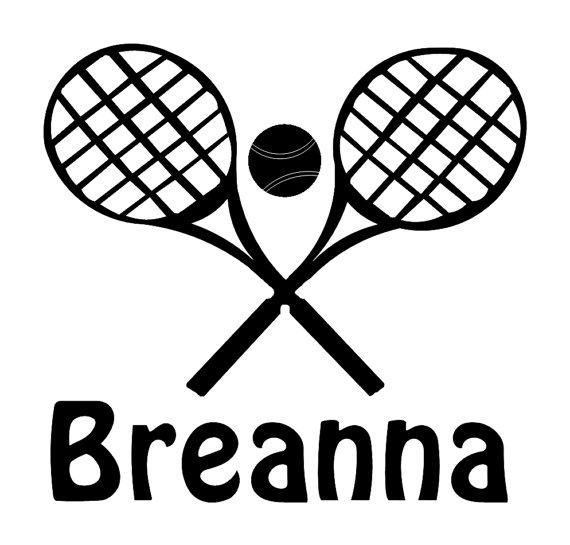 570x545 Personalized Tennis Vinyl Car Decal By Stickysidedownvinyl On Etsy