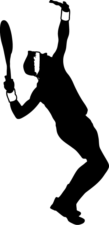 374x772 Serving Tennis Player Wall Sticker