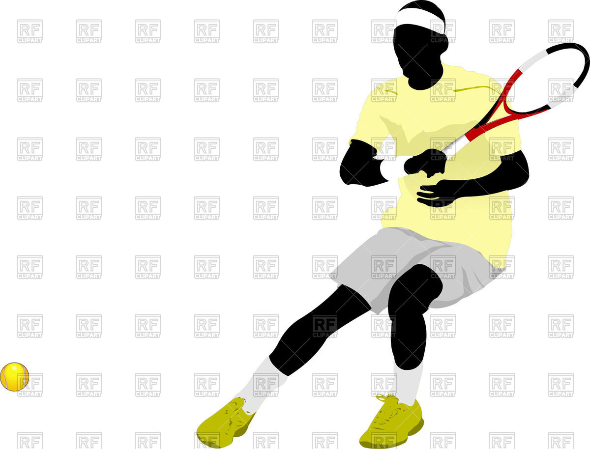 1200x914 Silhouette Of Tennis Player In Motion Royalty Free Vector Clip Art