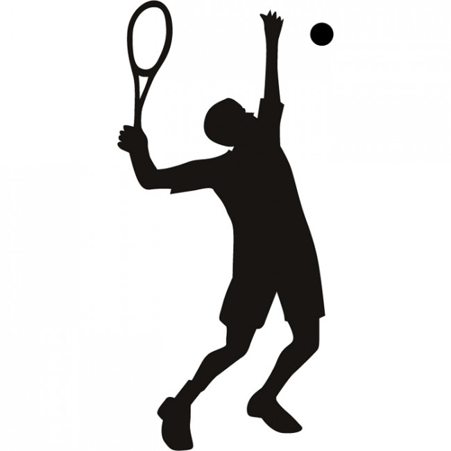 650x650 Tennis Player Wall Sticker High Serve Tennis Wall Decal Kids
