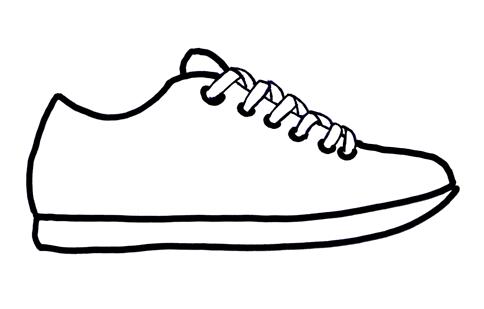 484x309 Tennis Shoe Outline Clipart