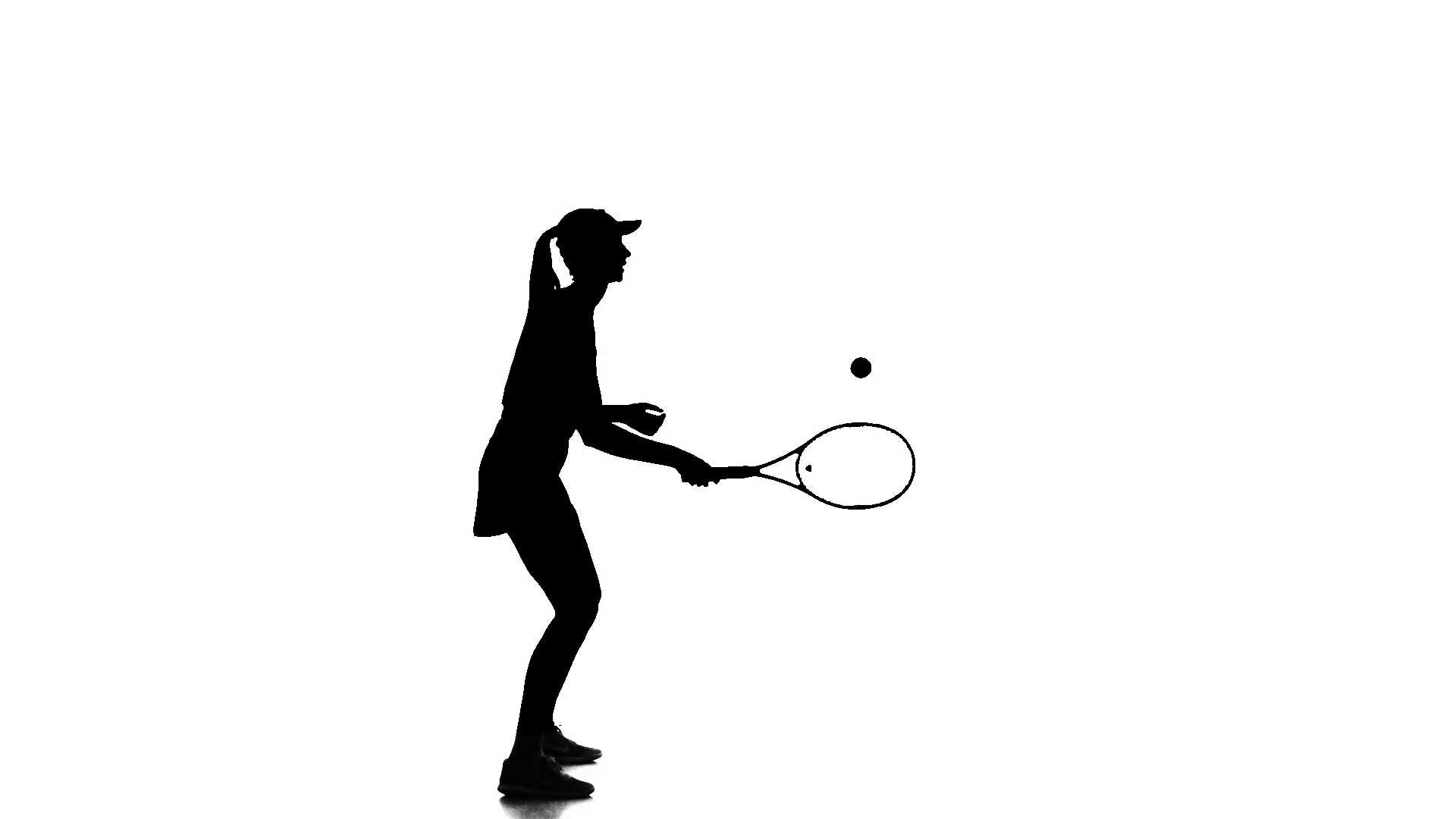 1920x1080 Tennis In The Sports Form Fills Ball Racket Edge. Silhouette. Slow