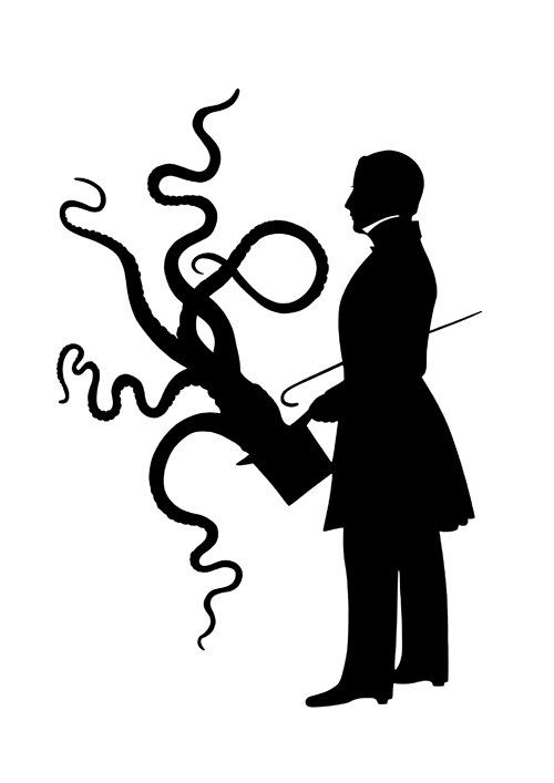 500x707 Silhouette Gentleman Octopus Tentacles Top Hat By Emporiumshop
