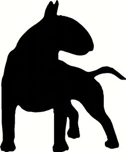 250x300 English Bull Terrier, Sticker Decal , Silhouette, Great Gift