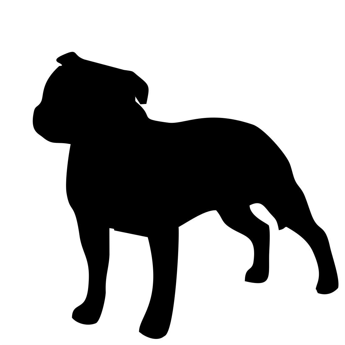 1135x1135 Staffordshire Bull Terrier Silhouette Stickers