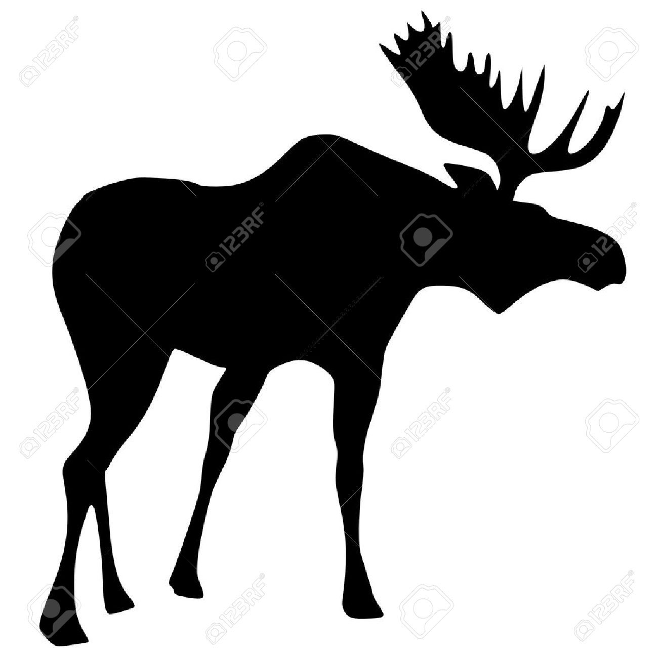 1300x1300 A Black Silhouette Of Serie Of Animals, Moose Stock Vector Art