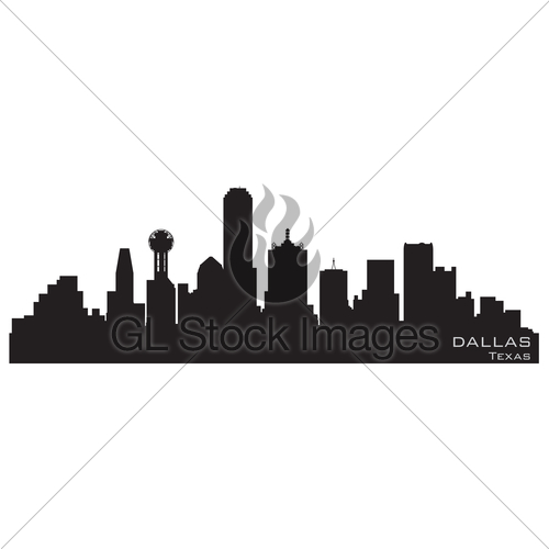 500x500 Dallas, Texas Skyline. Detailed Vector Silhouette Gl Stock Images
