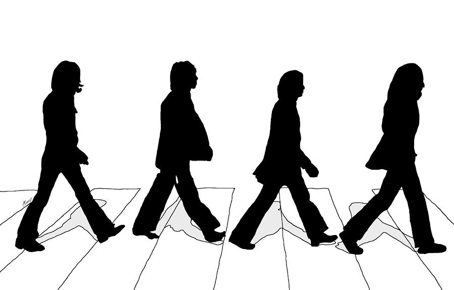 900x574 The Beatles Abbey Road Silhouette Drawing Digital Art By Anthony