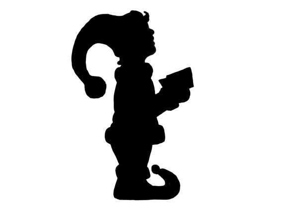 570x427 Singing Elf Silhouette Design Digital Download Original