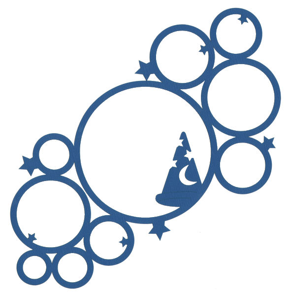 589x600 Theme Park Hat Circles 12 X 12 Overlay Laser Die Cut Scrappin