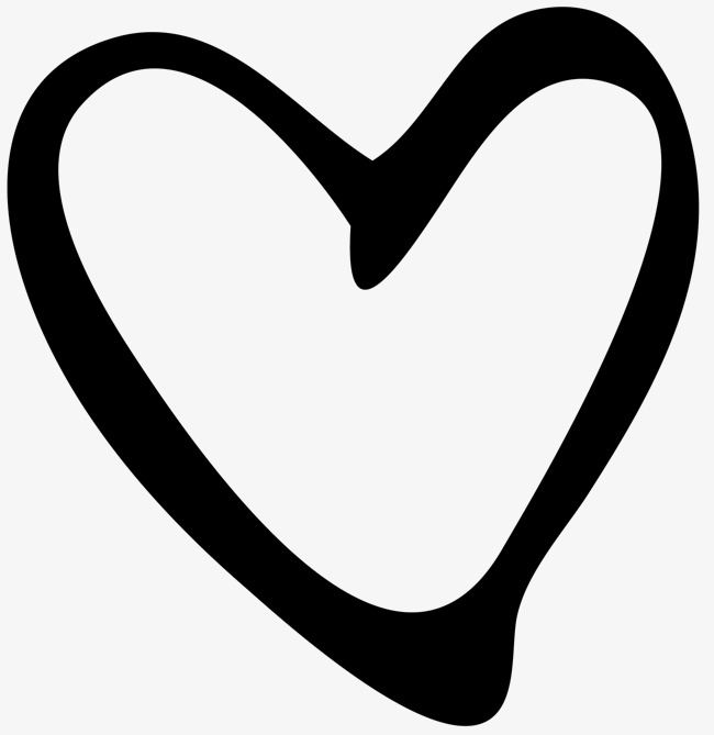 650x669 Love Silhouette, Black, Thick Lines, Hand Painted Png Image