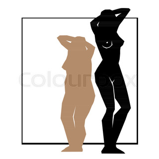 320x320 Silhouettes Of Bodybuilder And Fat Woman Stock Vector Colourbox
