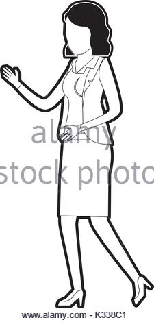 225x470 Business Woman Faceless In Jacket And Skirt Silhouette Blurred