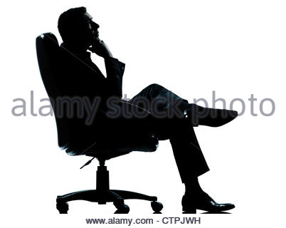 402x320 Silhouette Of A Man Sitting Thinking Stock Photo 38905801